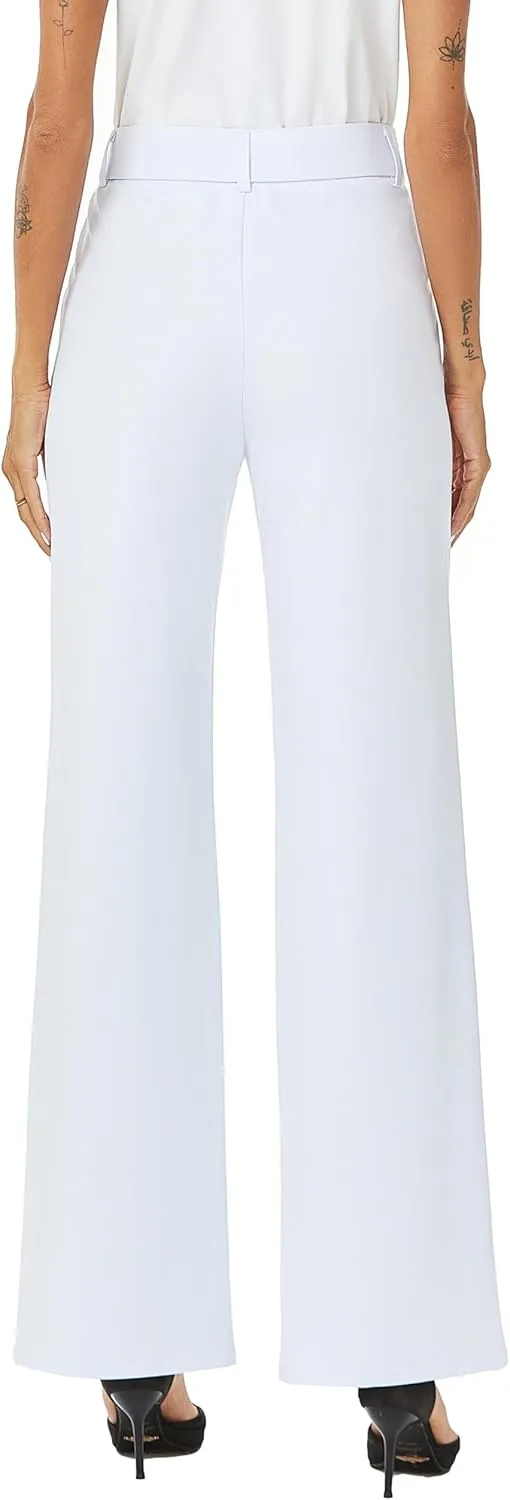 Womens High Waist Wide Straight Leg Trousers Casual Slacks Dress Pants with Pockets