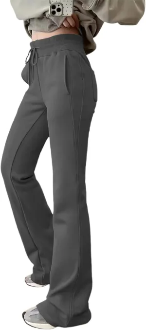 Womens Leggings Lounge Pocket Baggy High-Waisted Curvy Drawstring Elastic Wide Leg Sweatpant