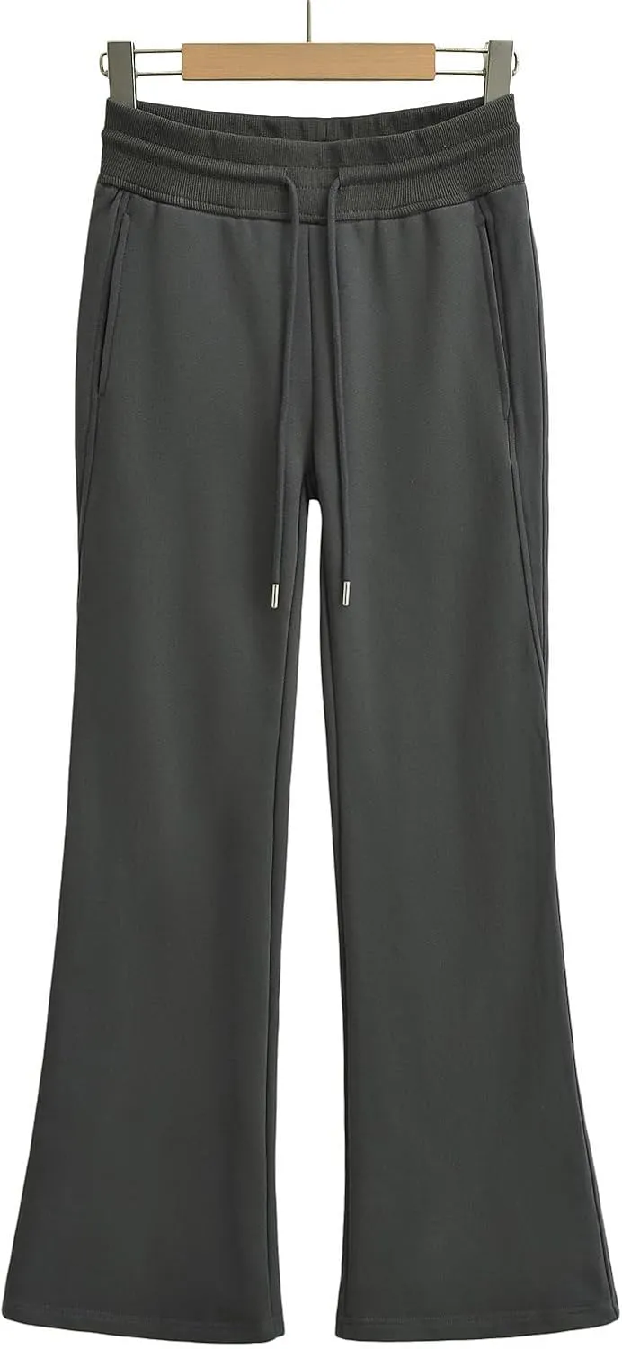 Womens Leggings Lounge Pocket Baggy High-Waisted Curvy Drawstring Elastic Wide Leg Sweatpant