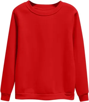 Women's Oversize Pullovers Solid Color Round Neck Long Sleeve Casual Sweatshirts Comfy Loose Fit Workout Clothing
