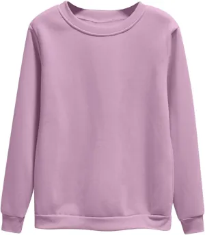 Women's Oversize Pullovers Solid Color Round Neck Long Sleeve Casual Sweatshirts Comfy Loose Fit Workout Clothing