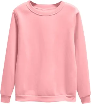 Women's Oversize Pullovers Solid Color Round Neck Long Sleeve Casual Sweatshirts Comfy Loose Fit Workout Clothing