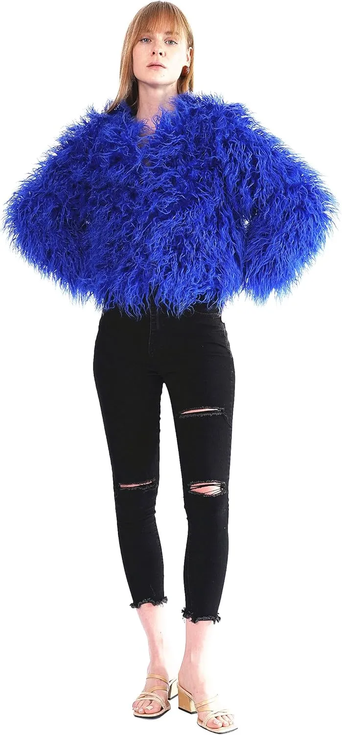Women's Shaggy Faux Fur Outwear Coat Jacket Long Sleeve Warm Winter
