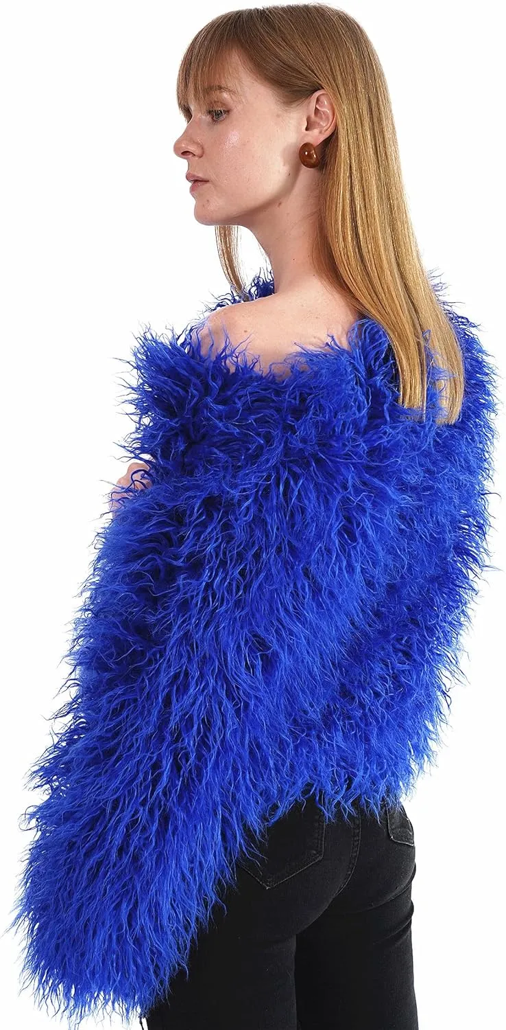 Women's Shaggy Faux Fur Outwear Coat Jacket Long Sleeve Warm Winter