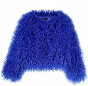 Women's Shaggy Faux Fur Outwear Coat Jacket Long Sleeve Warm Winter