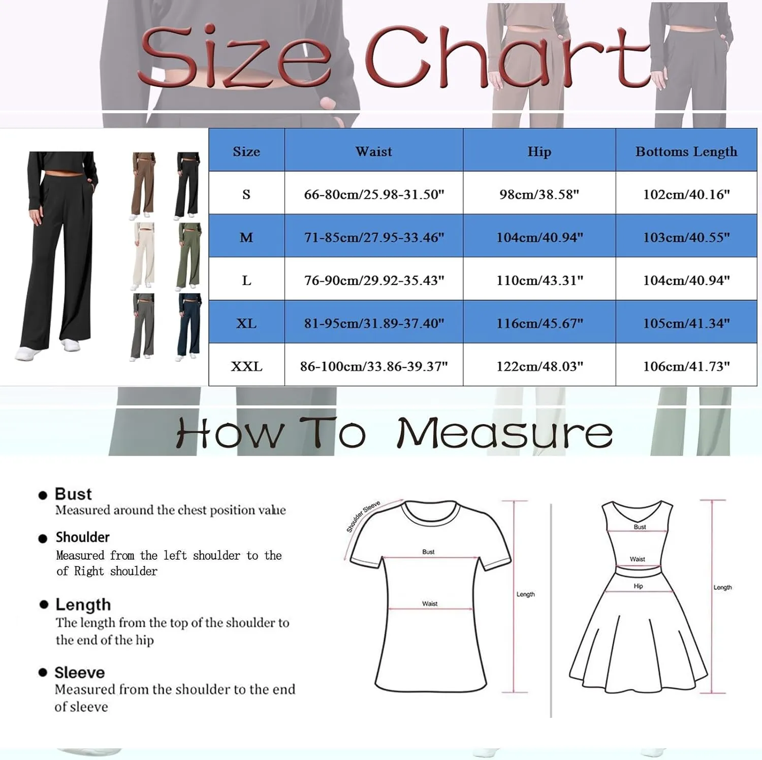 Women's Straight Leg Pants Winter Baggy Travel Slacks with Pockets Barrel Pants Elastic Waist