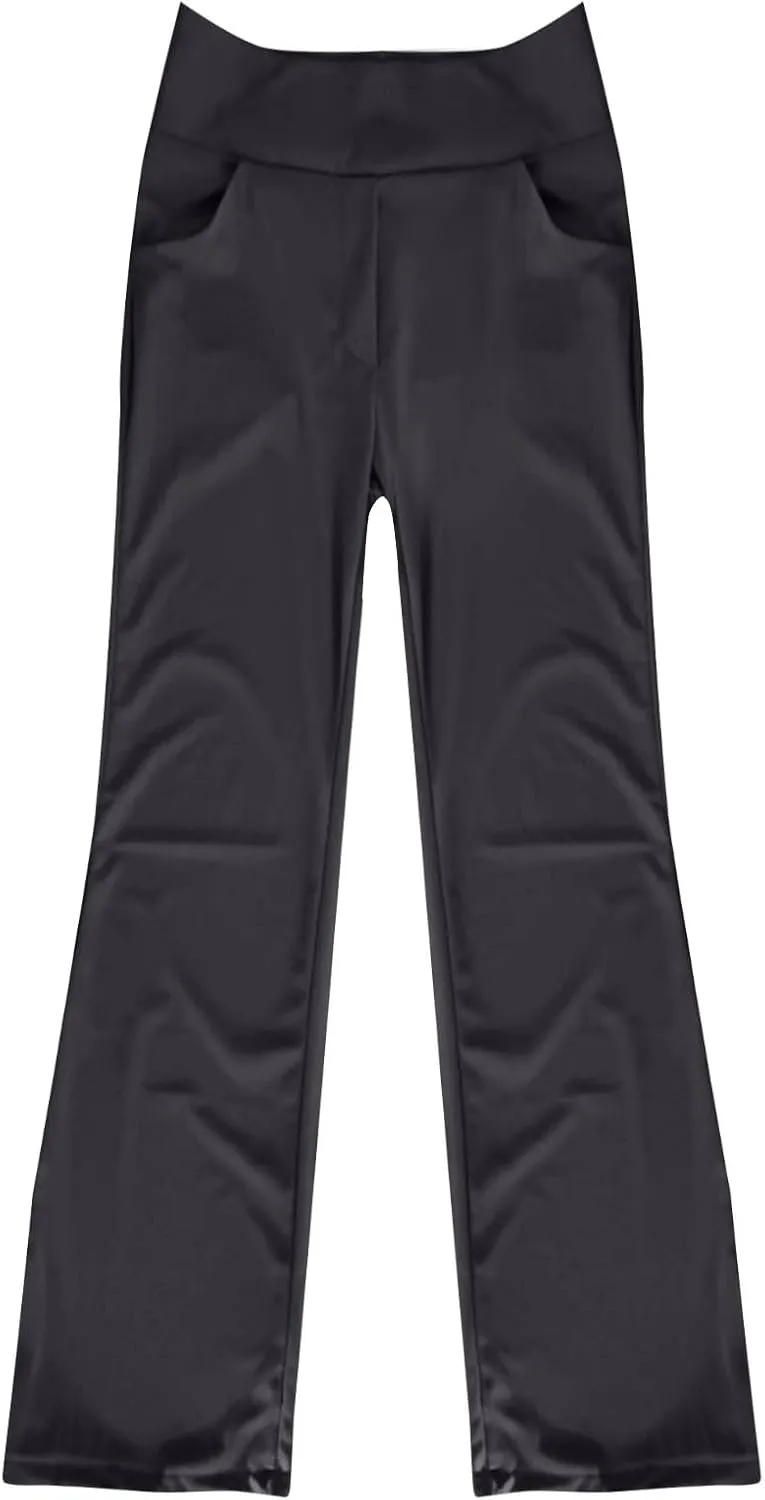 Womens Wide Leg Yoga Pants Casual Work Dress Pants Loungewear Sweatpant High Waist Comfy Loose Trousers with Pockets