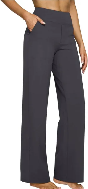 Womens Wide Leg Yoga Pants Casual Work Dress Pants Loungewear Sweatpant High Waist Comfy Loose Trousers with Pockets