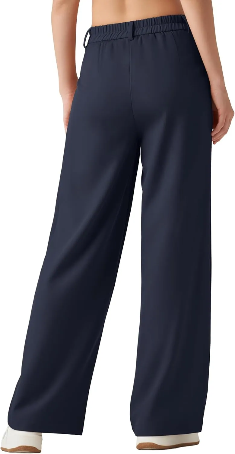 Women's Work Pants Wide Leg 2025 Dress Pants Casual Slacks Office Pants High Waisted with Pockets 28"/30"/32"