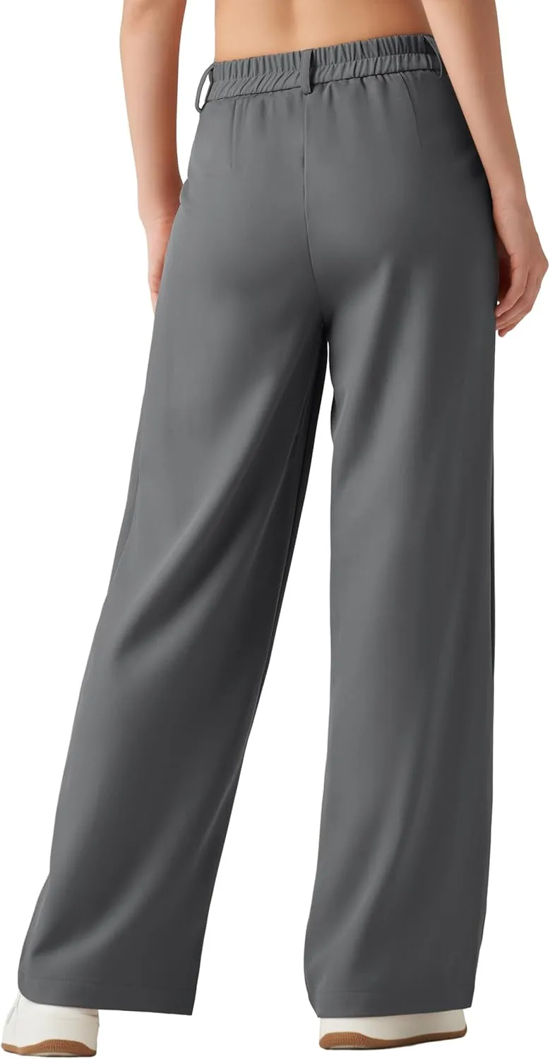 Women's Work Pants Wide Leg 2025 Dress Pants Casual Slacks Office Pants High Waisted with Pockets 28"/30"/32"