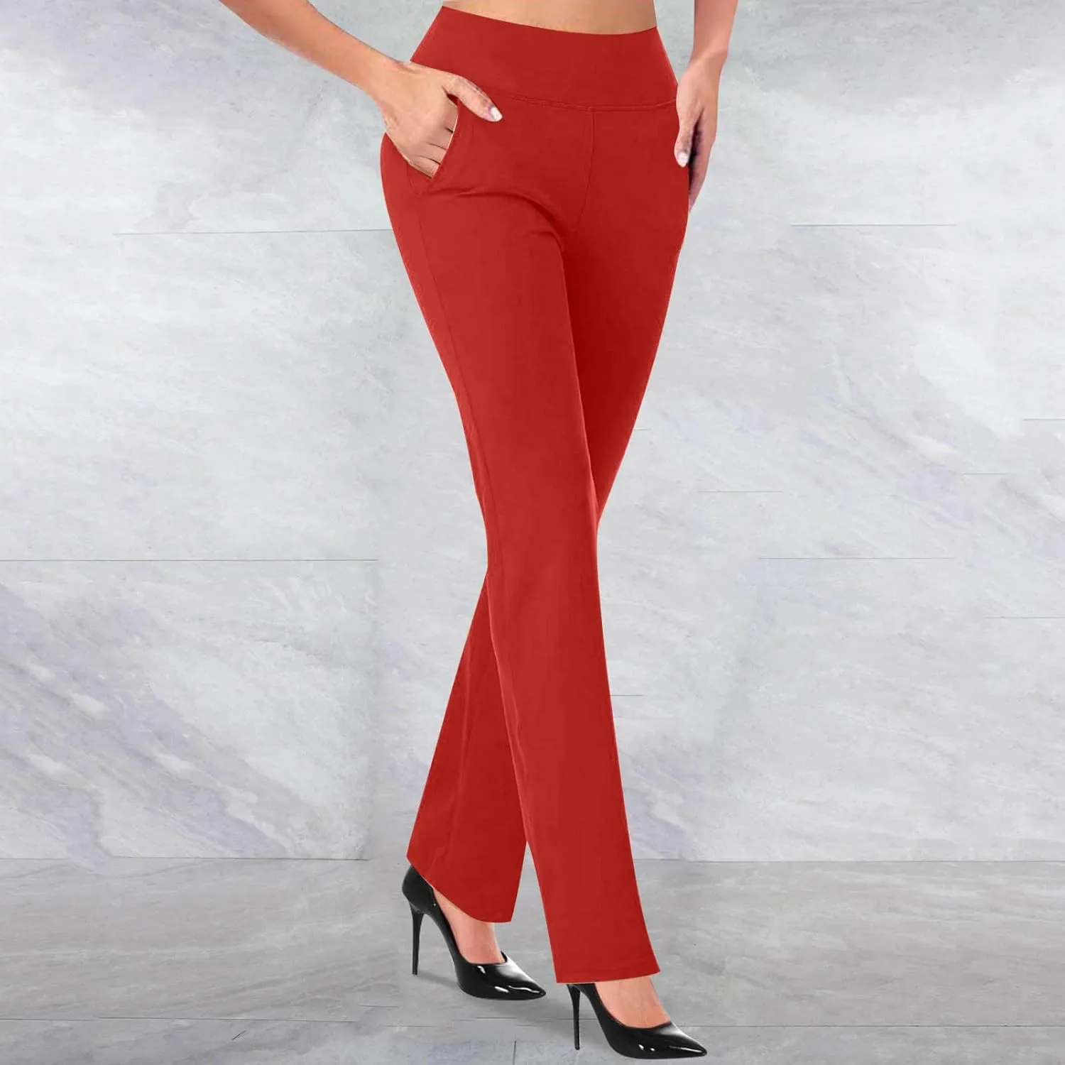 Work Pants for Women 2024 High Waisted Dress Pants Stretch Bootcut Yoga Pants Workout Slacks Business Casual Trouser