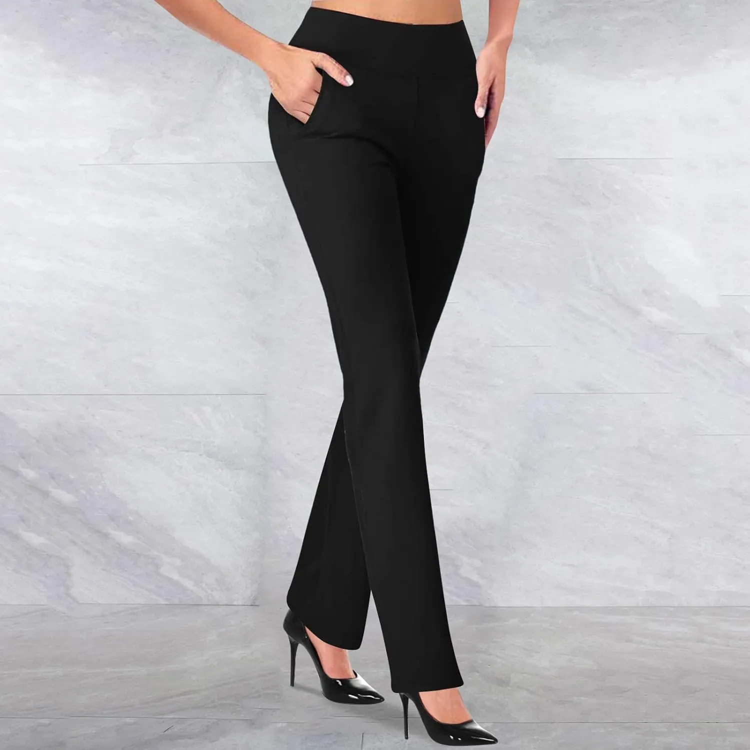 Work Pants Women High Waist Dress Pant Business Casual Outfits 4 Way Stretch Bootleg Yoga Pants Workout Slacks