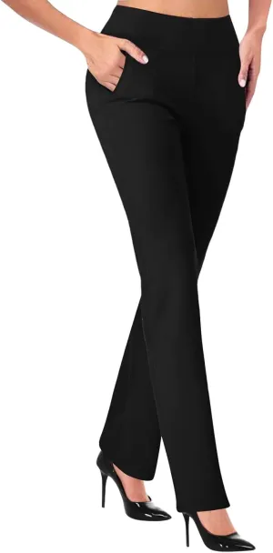 Work Pants Women High Waist Dress Pant Business Casual Outfits 4 Way Stretch Bootleg Yoga Pants Workout Slacks