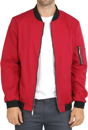 WULFUL Mens Casual Lightweight Jacket Softshell Flight Bomber Jacket Varsity Windbreaker
