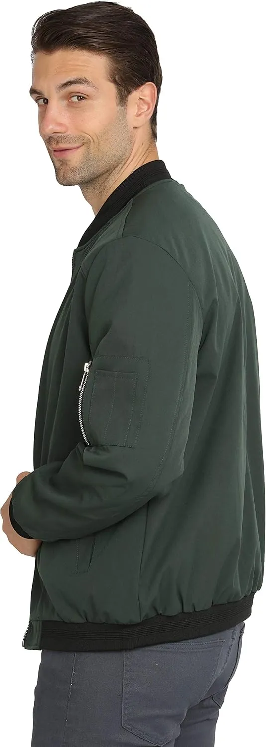 WULFUL Mens Casual Lightweight Jacket Softshell Flight Bomber Jacket Varsity Windbreaker