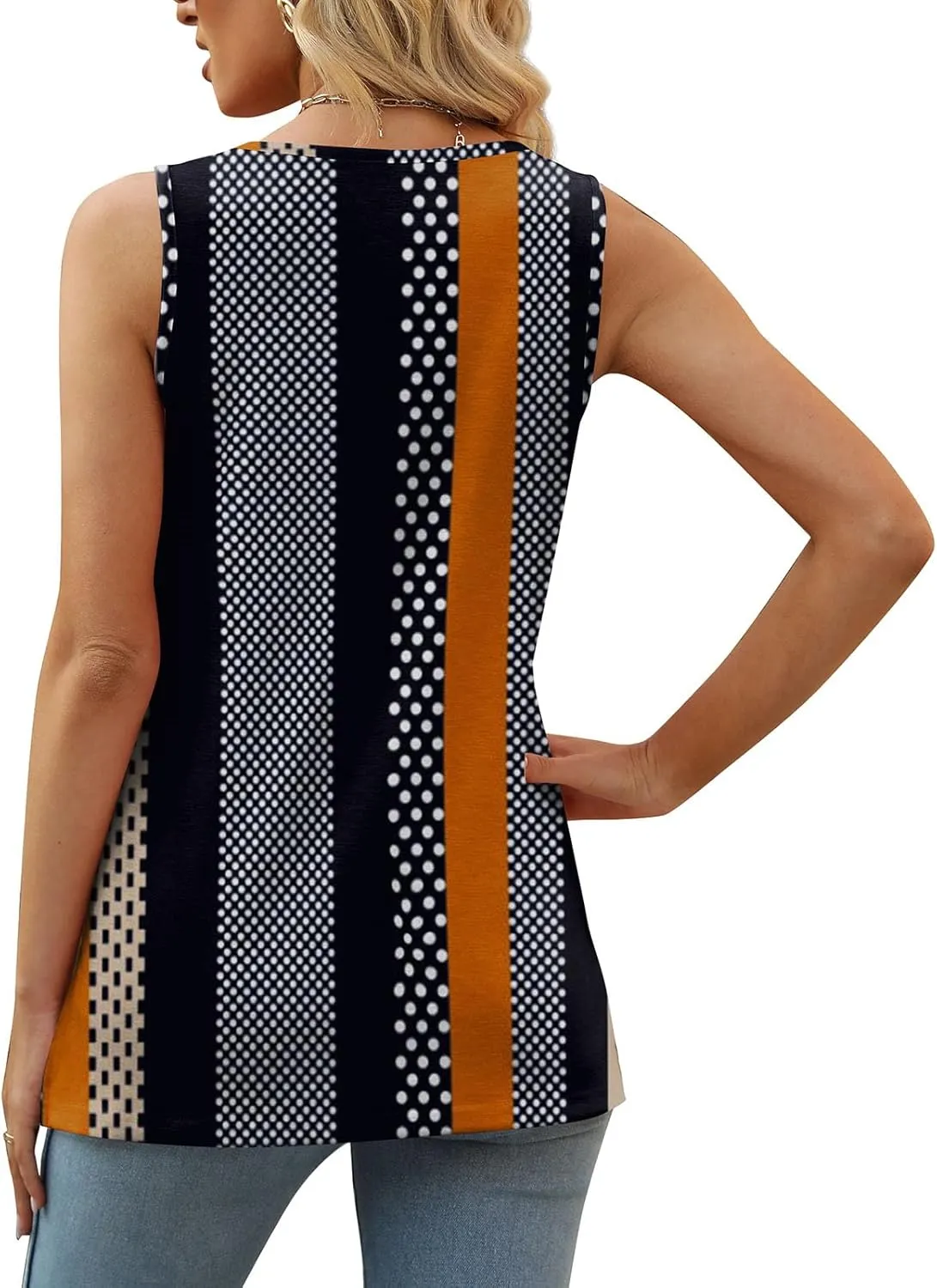 XIEERDUO Summer Tank Tops for Women Square Neck Loose Fit Casual Fashion Flowy Sleeveless