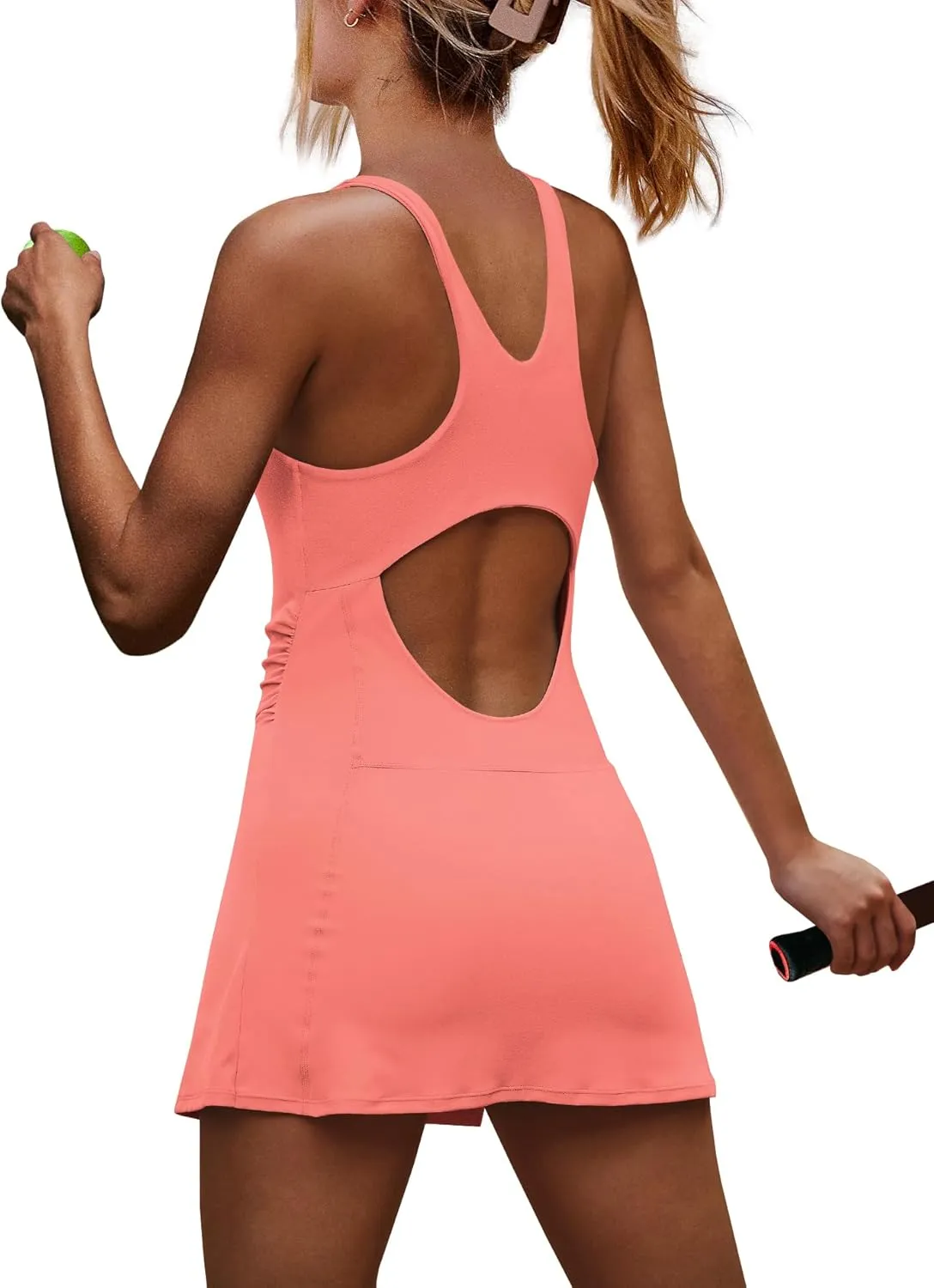 Yanekop Womens Tennis Dress with Built in Shorts Golf Dress Athletic Outfits Yoga Active Workout Dresses