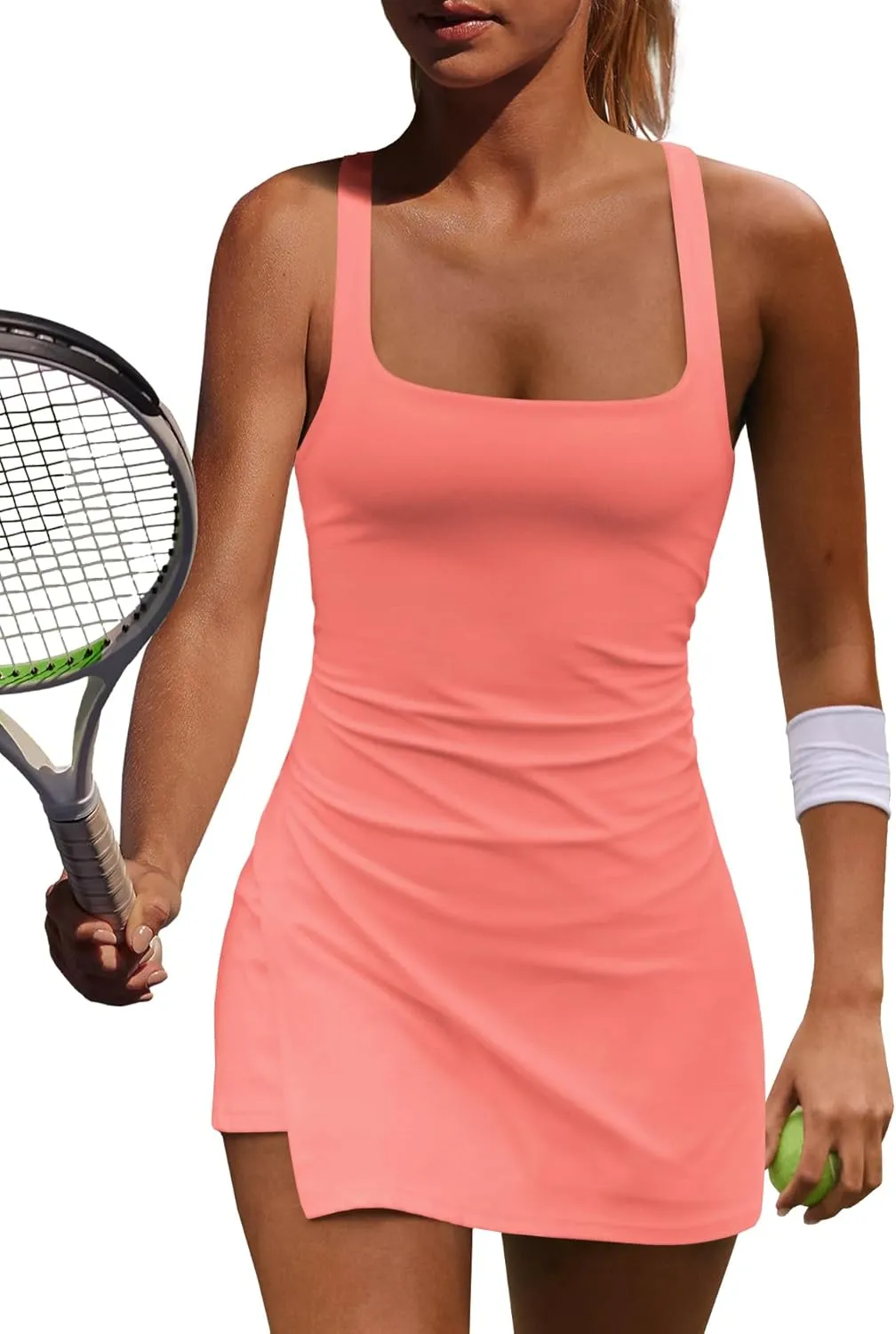 Yanekop Womens Tennis Dress with Built in Shorts Golf Dress Athletic Outfits Yoga Active Workout Dresses