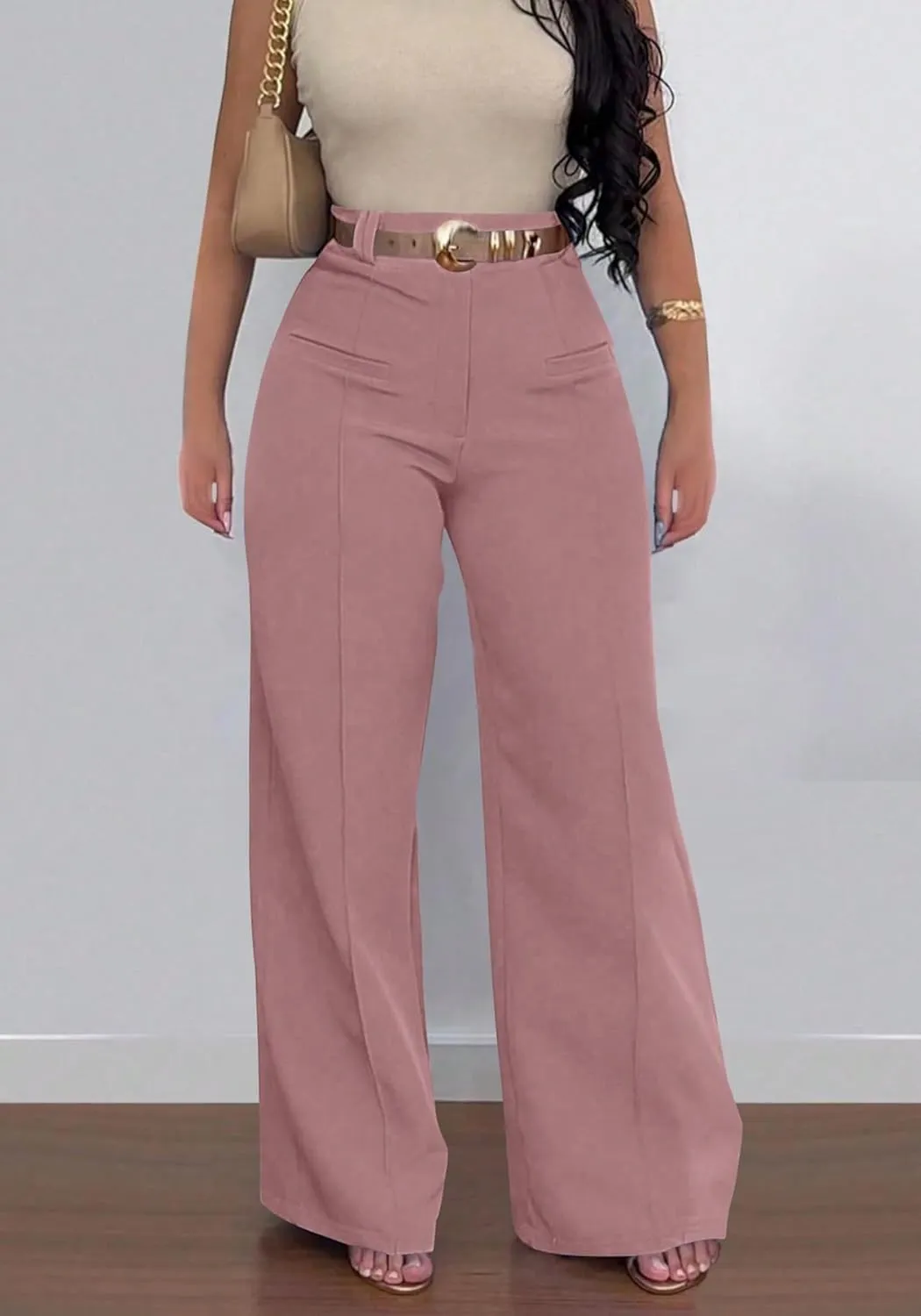 YOOTIKO Womens Wide Leg Dress Pants High Waisted Straight Leg Slacks Business Casual Work Trousers