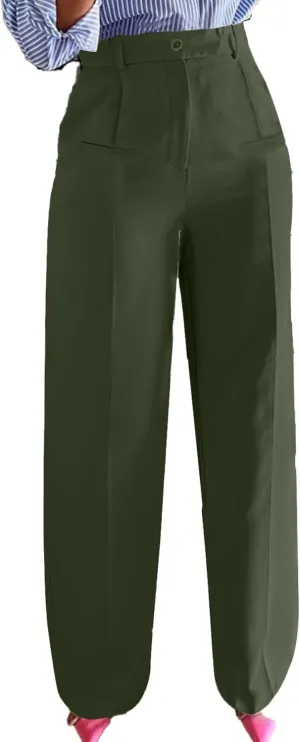 YOOTIKO Womens Wide Leg Dress Pants High Waisted Straight Leg Slacks Business Casual Work Trousers
