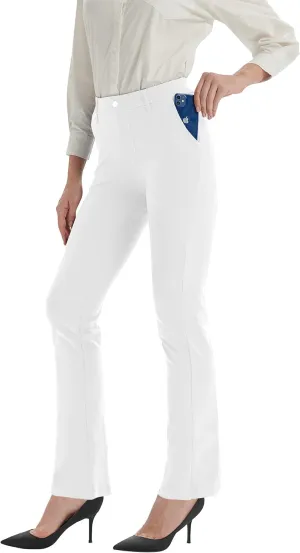 Zeronic Women's Dress Pants Belt Loops Stretchy Work Slacks Business Casual Straight Leg Yoga Bootcut Trousers with Pockets