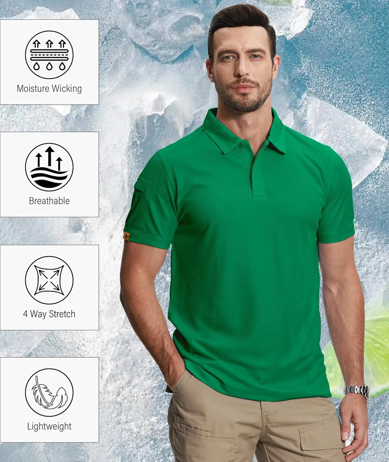 ZITY 5 Pack Mens Polo Shirt Short Sleeve Sports Golf Tennis T-Shirt Moisture-Wicking Summer Shirts