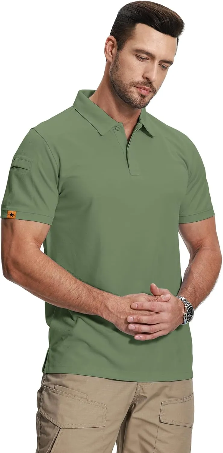 ZITY Mens 2 Pack Polo Shirts Short Sleeve Performance Sports Golf Shirt for Men Tactical Shirt