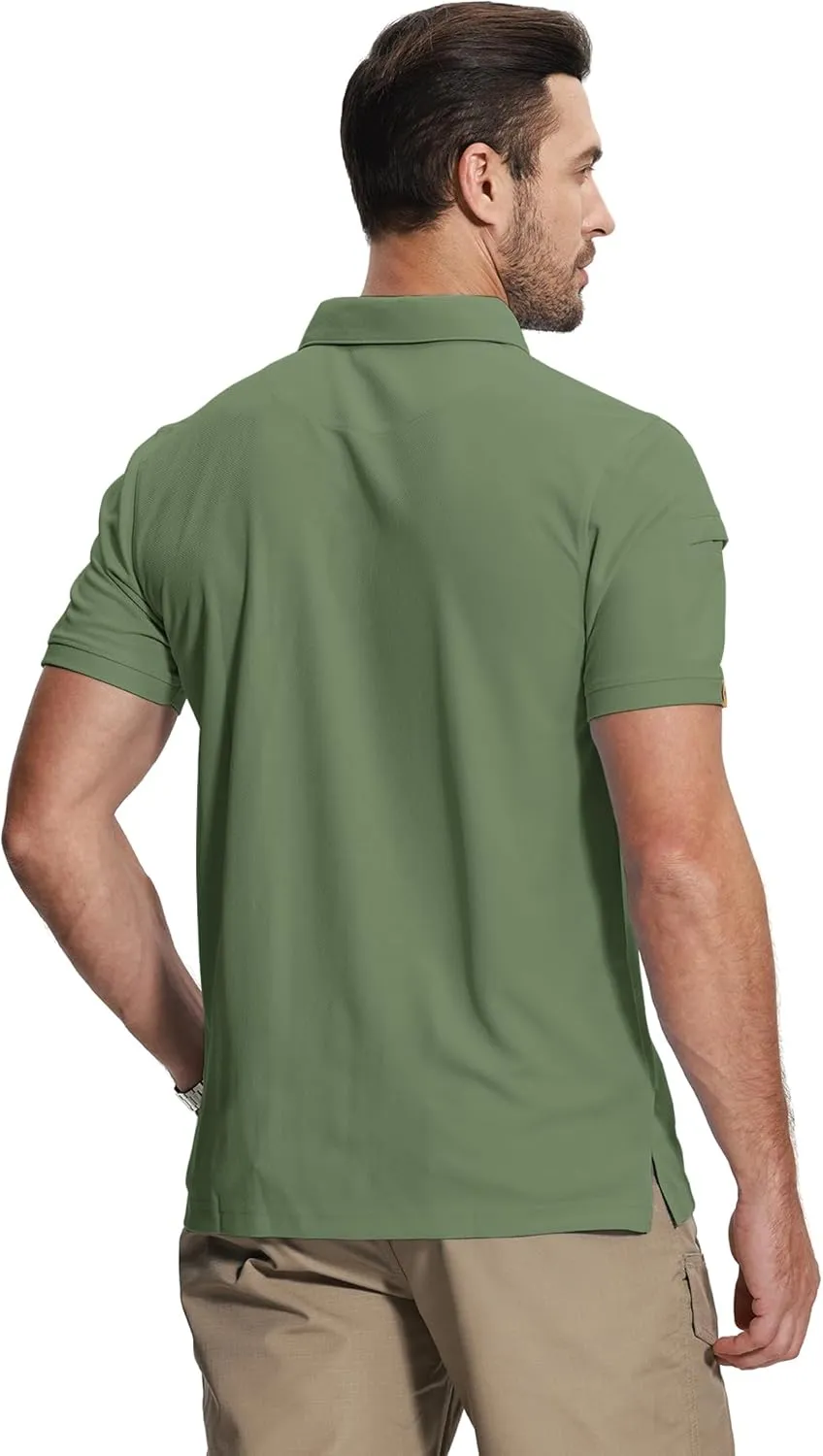 ZITY Mens 2 Pack Polo Shirts Short Sleeve Performance Sports Golf Shirt for Men Tactical Shirt