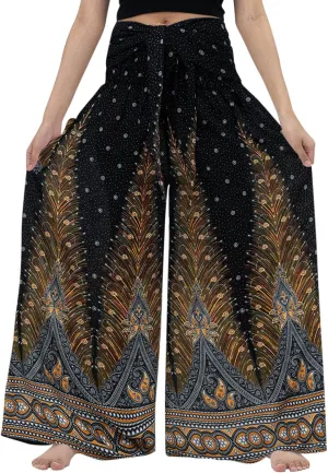ZYXTIM Novelty African Print Wide Leg Lounge Pants for Women,Loose Fit Boho Hippie Summer Casual Pants with Pocket