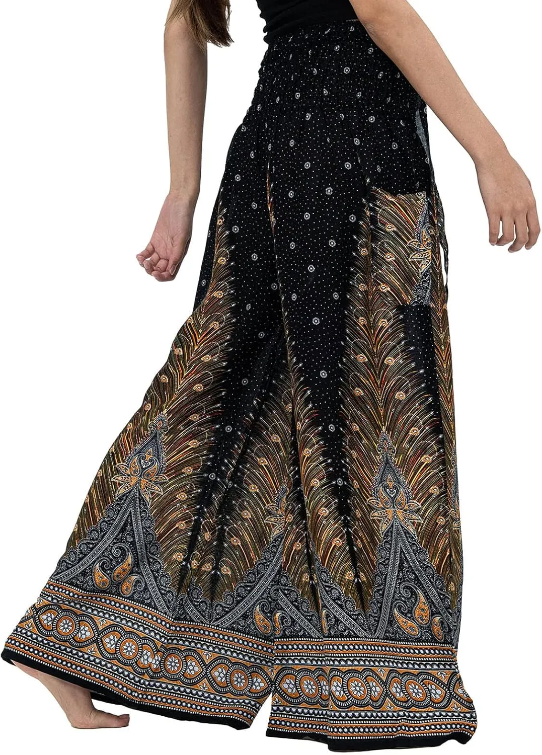 ZYXTIM Novelty African Print Wide Leg Lounge Pants for Women,Loose Fit Boho Hippie Summer Casual Pants with Pocket