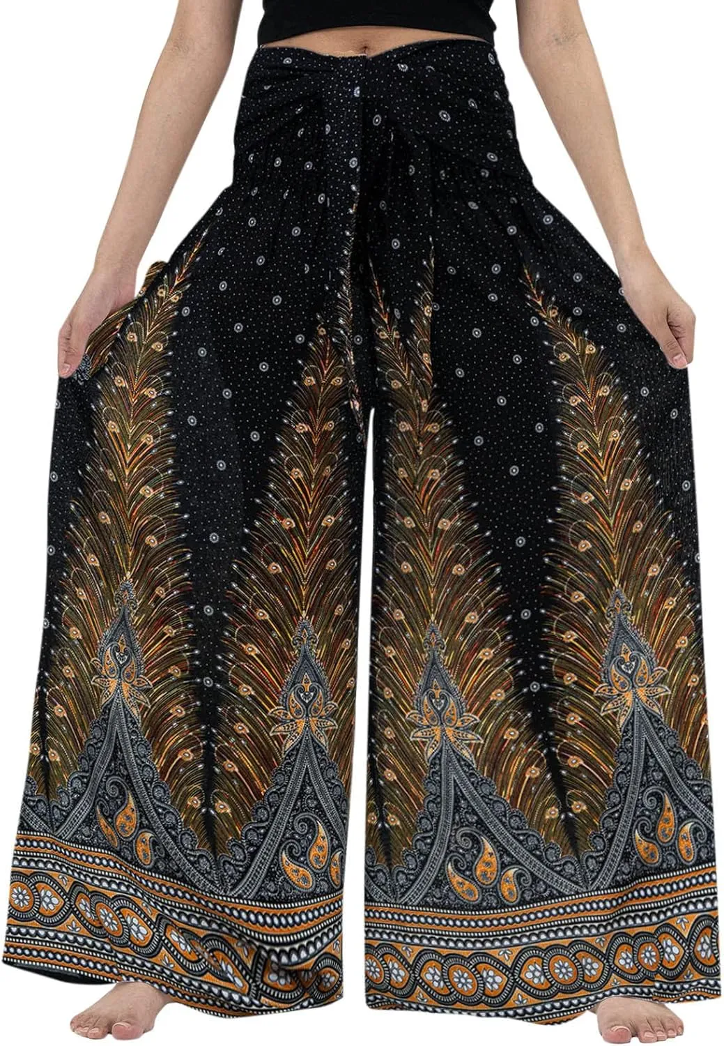 ZYXTIM Novelty African Print Wide Leg Lounge Pants for Women,Loose Fit Boho Hippie Summer Casual Pants with Pocket